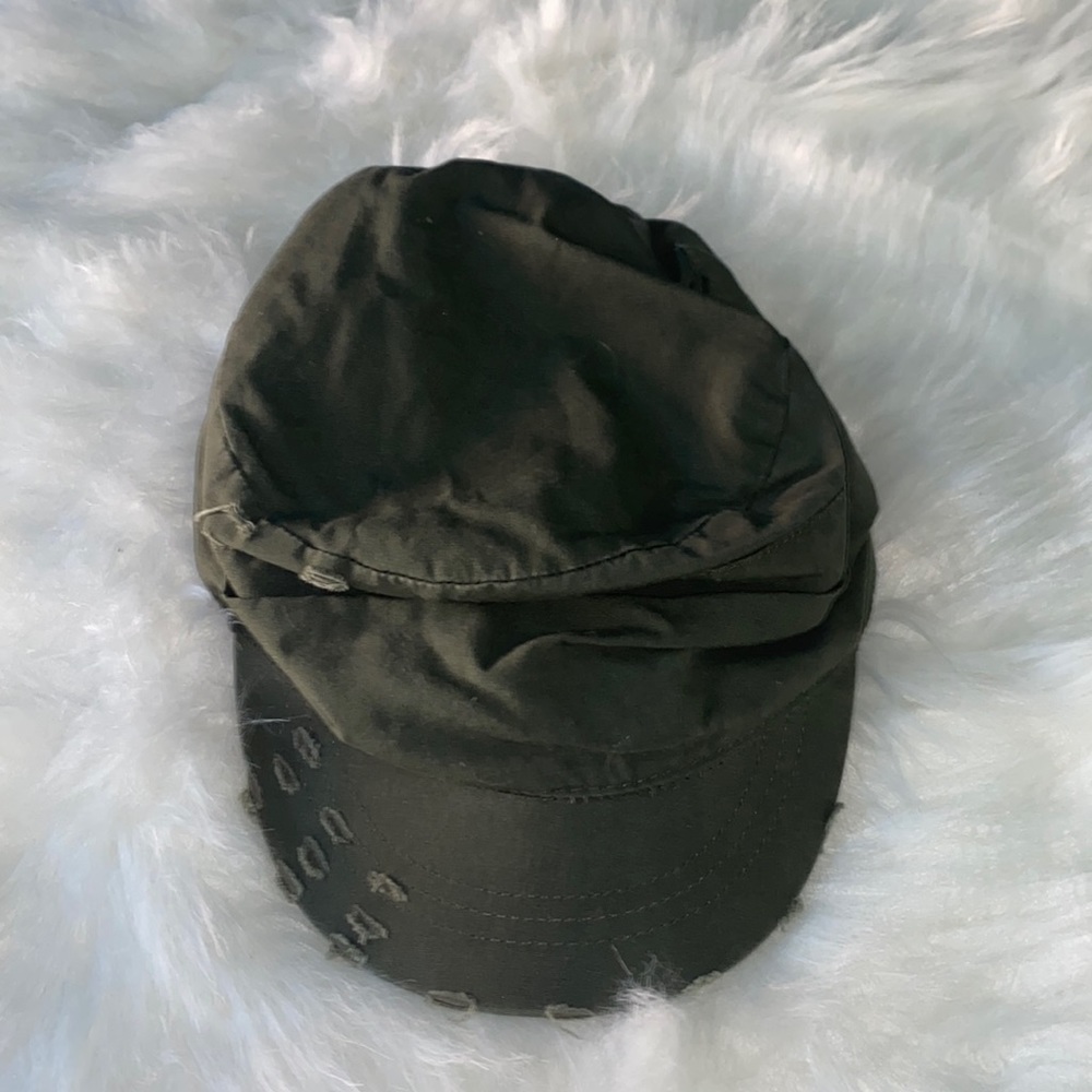 Women’s army green distressed hat